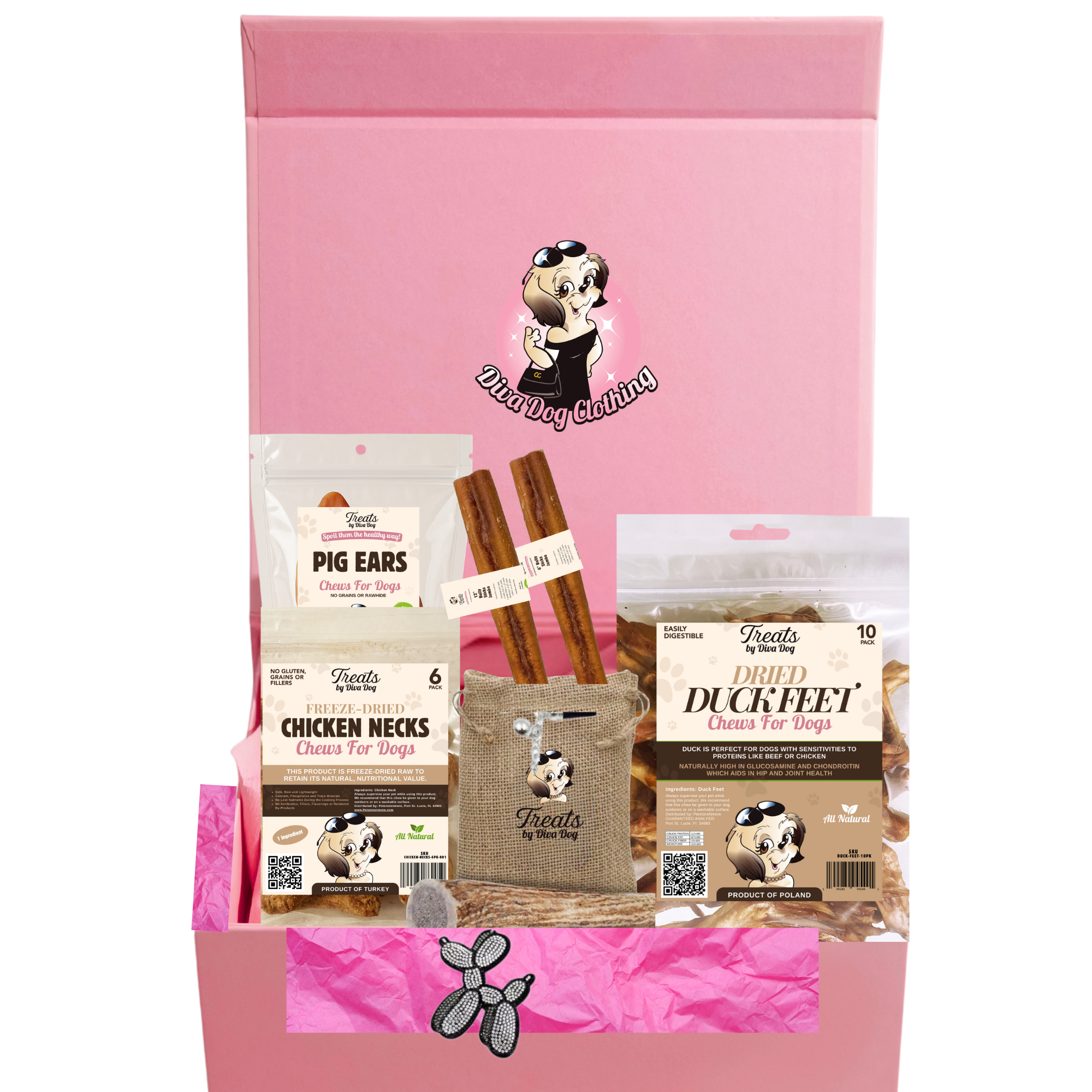 Treats By Diva Dog all Natural Bundle 1 Ingredient 8 Piece Diva Bundle