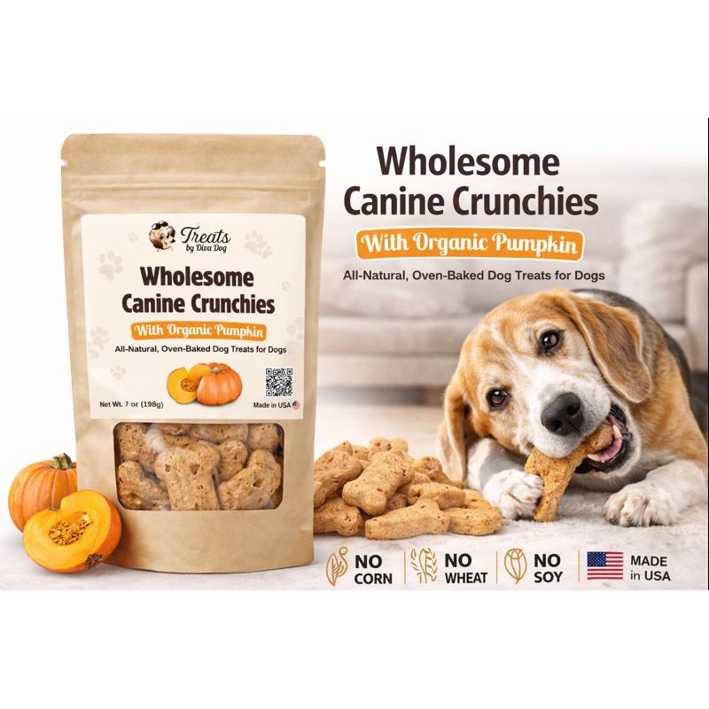 Treats by Diva Dog: Wholesome Canine Crunchies with Organic Pumpkin Dog Biscuits