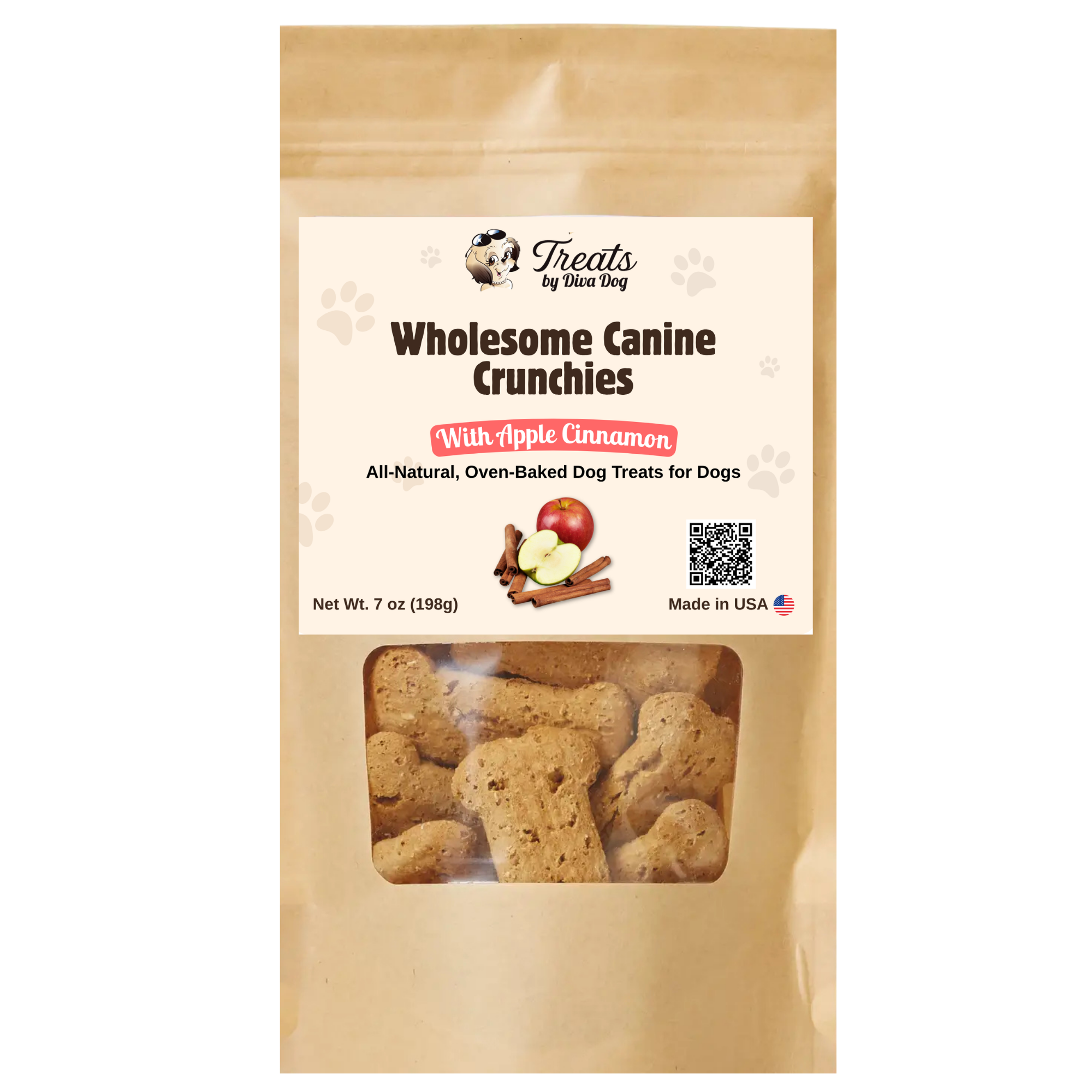 Treats by Diva Dog: Wholesome Canine Crunchie With Apple Cinnamon Dog ...