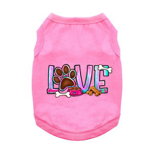 The "Valentine's Day Funny Shirt: Love" features a pink design with a dog’s paw print, making it a perfect cute dog shirt or Valentine’s shirt to celebrate your furry friend in style.
